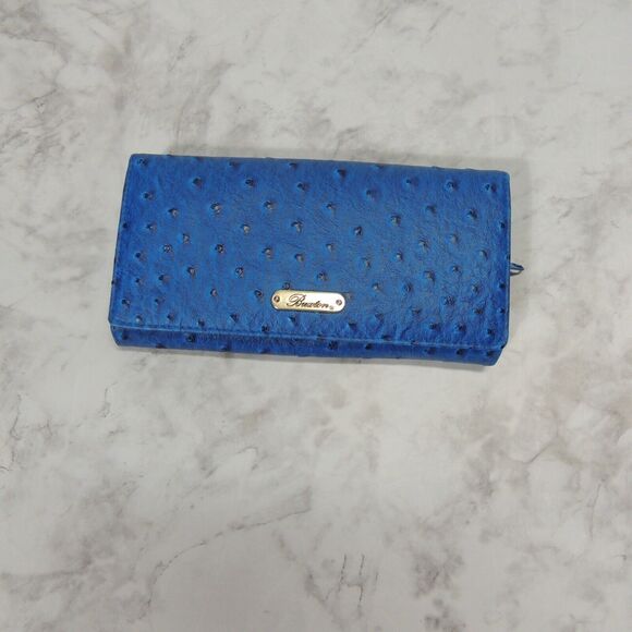 Buxton Women's Blue Leather Embossed Wallet - Picture 2 of 10